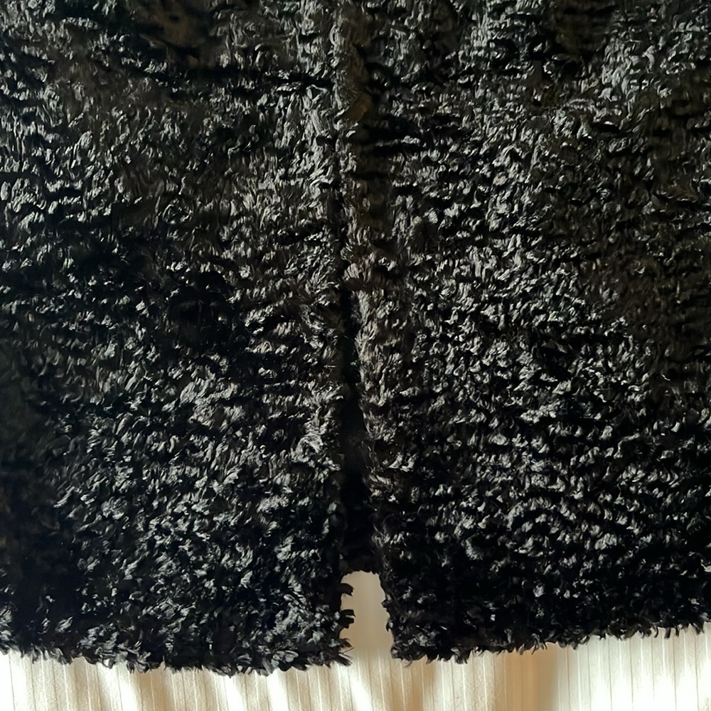 Elegant Lane Bryant Faux Sheep Fur Jacket Black 3/4 Sleeves Size 28 - Picture 13 of 15